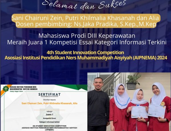 MAHASISWA ITEKES MUHAMMADIYAH KALBAR RAIH ENAM PENGHARGAAN DI AJANG NASIONAL AIPNEMA 2024