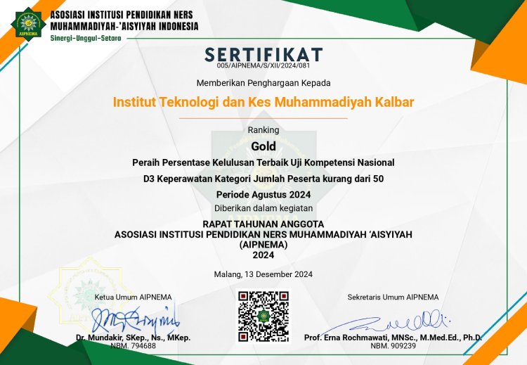 Prodi D-III Keperawatan Raih Penghargaan Gold  Pada AIPNEMA Award 2024